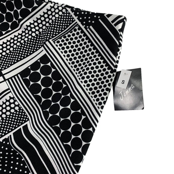 Jemma Geo Print Skirt Womens Small Straight Pull On Knit Black White NWT Midi - Picture 3 of 6